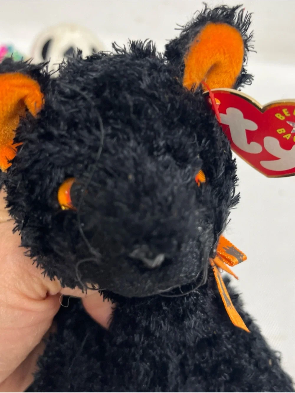 Ty Beanie Babies Halloween plush lot cat skeleton pumpkin bear Witch